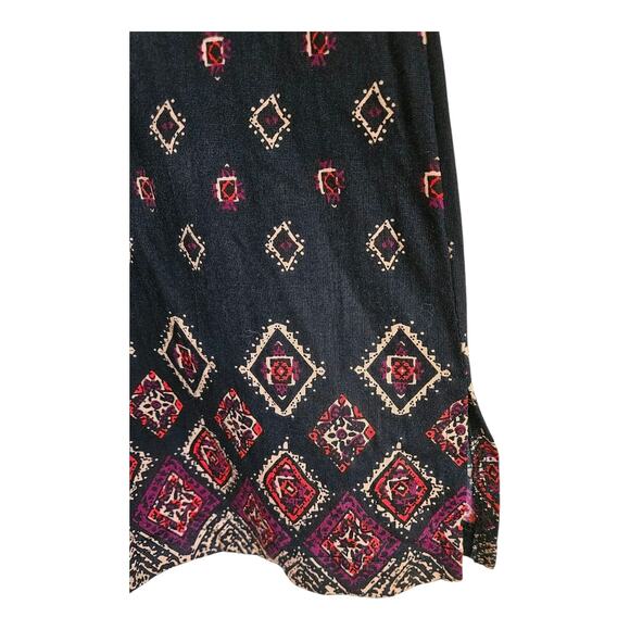 ULLA POPKEN Plus 20 22 Tunic Top Black Burgundy Geometric Keyhole Relaxed 52" - Picture 5 of 7